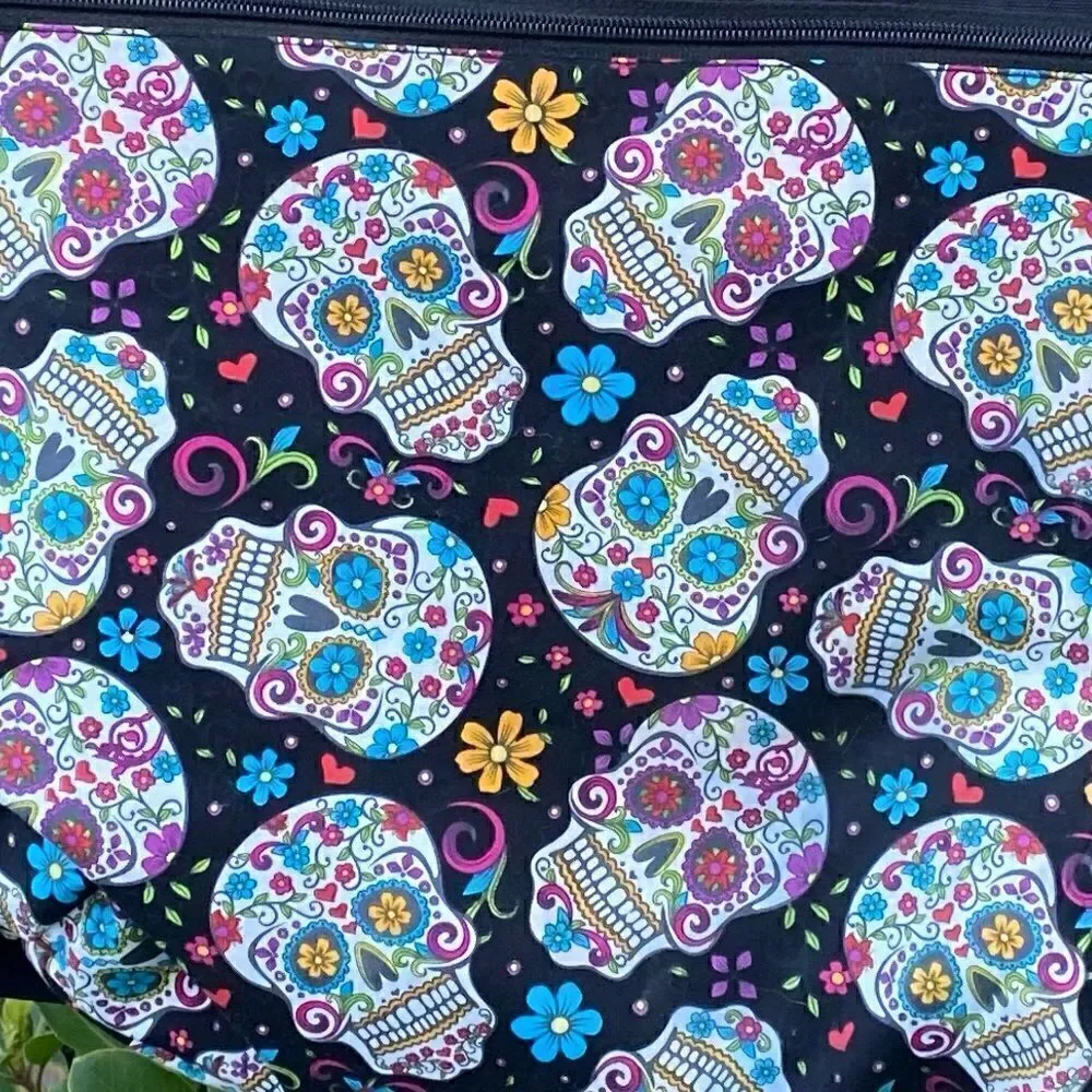 Trimitive Black dia de los Muertos (Day of the Dead) Skull Theme Backpack EUC!